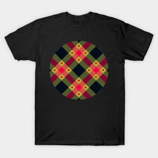 Spotty Red Tartan with Green and Black. Tartan can be fun! T-Shirt